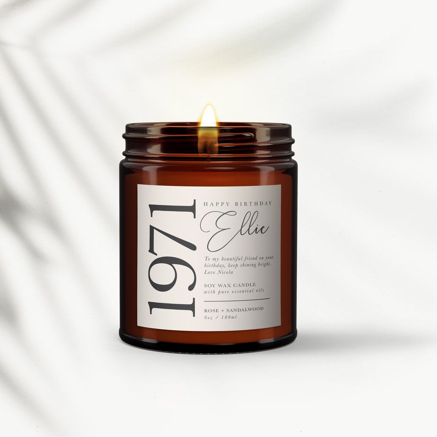 Personalised Birth Year Aromatherapy Candle Gift, Birthday Gift for Friend, 50th, 40th, 21st, 60th, 70th, Birthday Gift for Her, Present