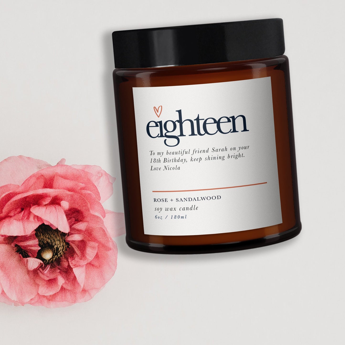 18th Birthday Personalised Aromatherapy Candle, 18th Birthday gift, Candle, daughter, friend, Niece, Birthday Gift for Her