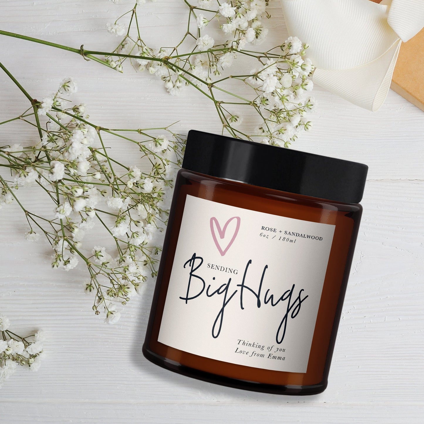Thoughtful Gift,Hug in the post,Personalised Candle,Thinking of you,Pure essential oil soywax candle, message candle, hug in post, send love