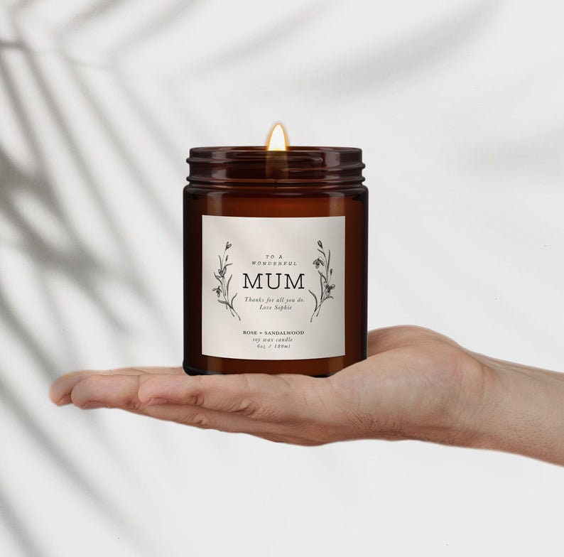 Personalised Candle, Gift for Mum, Mum Birthday Gift, Pure essential oil soy wax candle, message candle, amazing mum gift,gift for mum