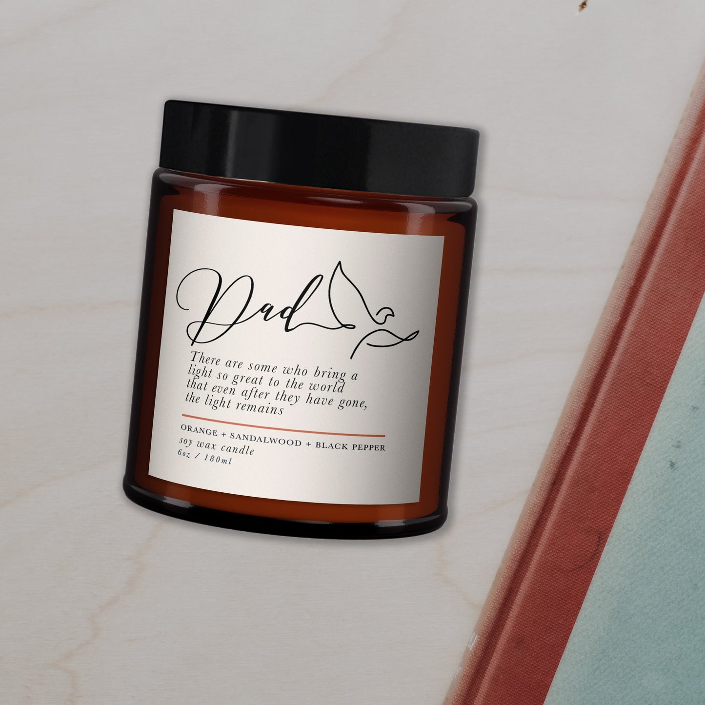 Dad Remembrance Candle, Sympathy, Bereavement, Condolences, Pure essential oil soy wax candle, Message candle, In memory of dad