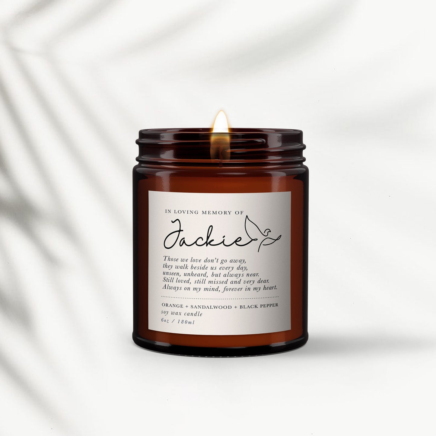 Sympathy gift, Bereavement candle, Condolences gift, personalised candle, pure essential oil soy wax candle, message candle, in memory of
