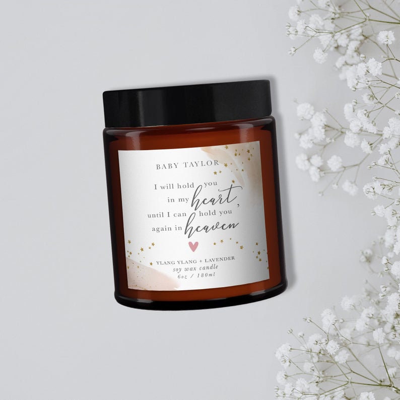 Baby loss candle, Baby remembrance candle, miscarriage infant loss, baby memorial gift, child loss gift, memorial candle gift,