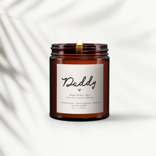 Gift for Daddy, Father's Day Gift, Personalised Daddy Candle, Pure essential oil soy wax candle, Man candle, Special Fathers day Present