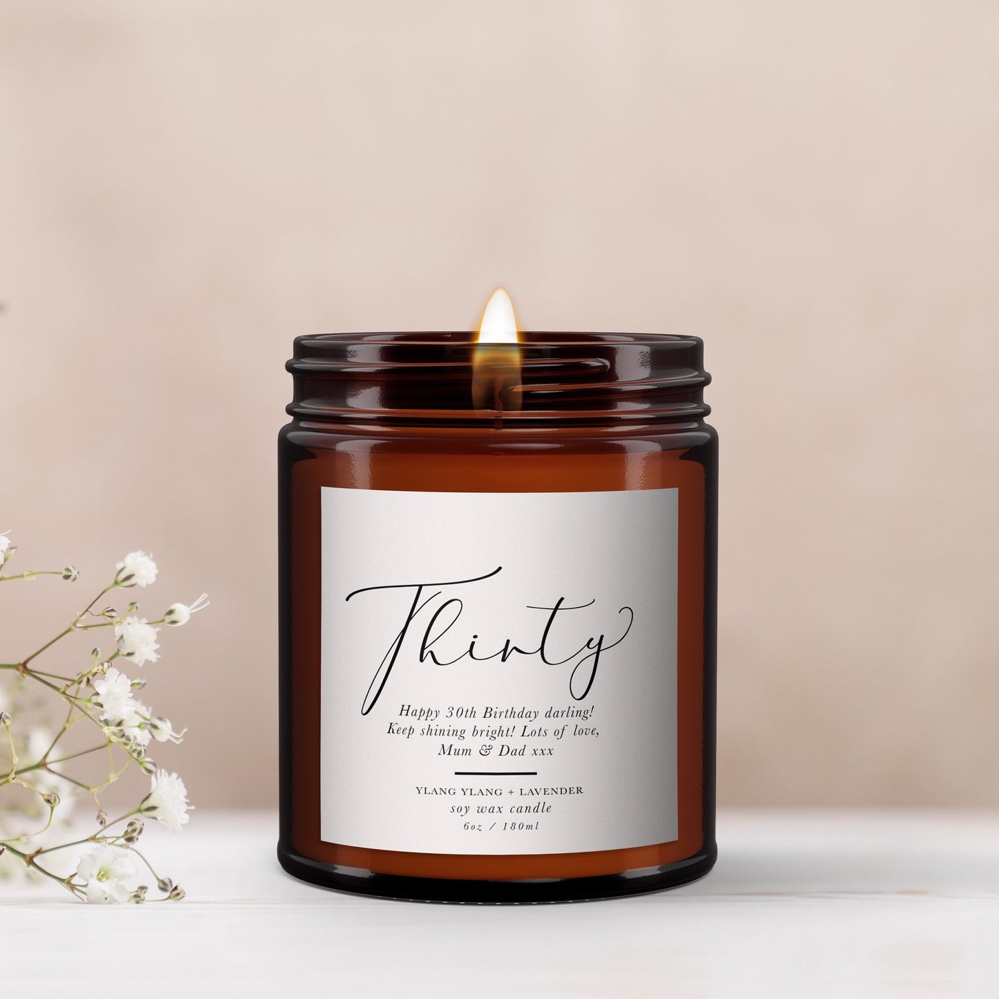 30th Birthday Gift, Aromatherapy Candle, Essential oils, Soy wax, Birthday Gift for Friend, Birthday Gift for Her, Natural, Wellbeing Gift