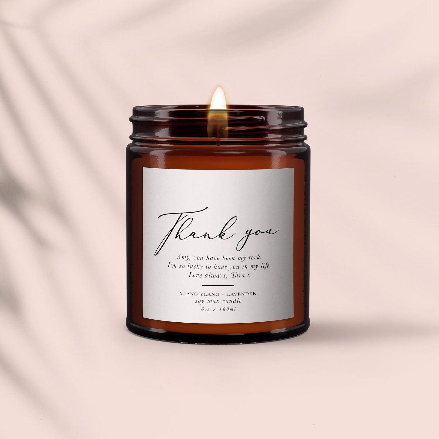 Thank You Aromatherapy Candle Gift, personalised candle, thank you, pure essential oil soy wax candle, thank you, special gift