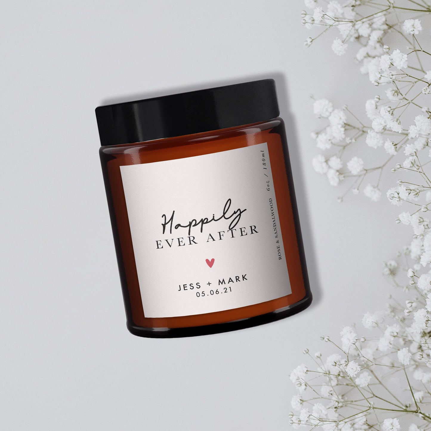 Personalized Wedding Candle Favors: Essential Oil Soy Wax Candle