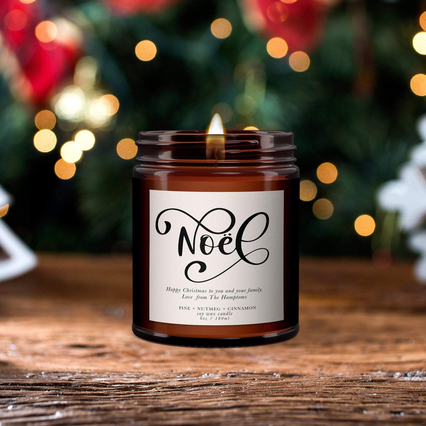 Personalised Christmas Noel Aromatherapy Candle, Christmas Present for Mum, Sister, Friend, Auntie, Cousin,Colleague,Boss
