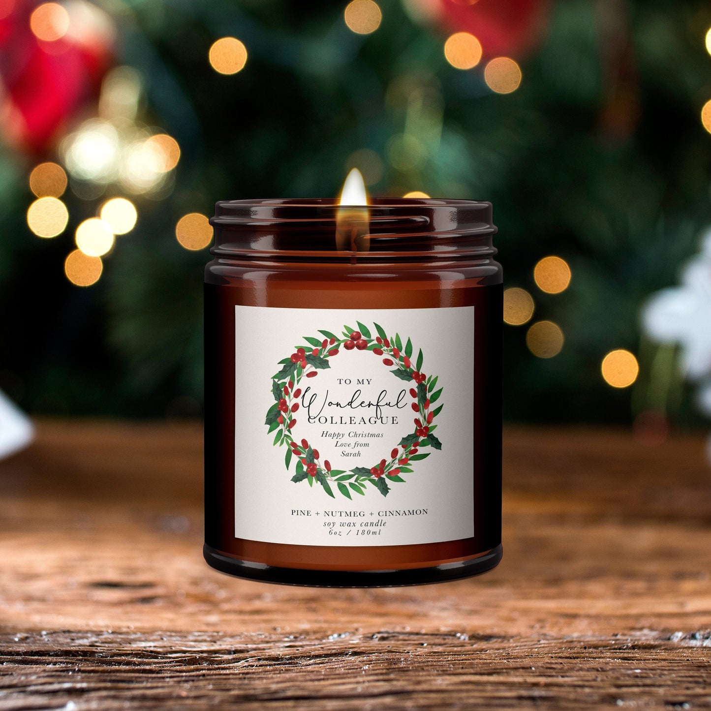 Wonderful Colleague Personalised Christmas Candle Gift,Aromatherapy Candle,Christmas Present for colleague,Christmas candle gift
