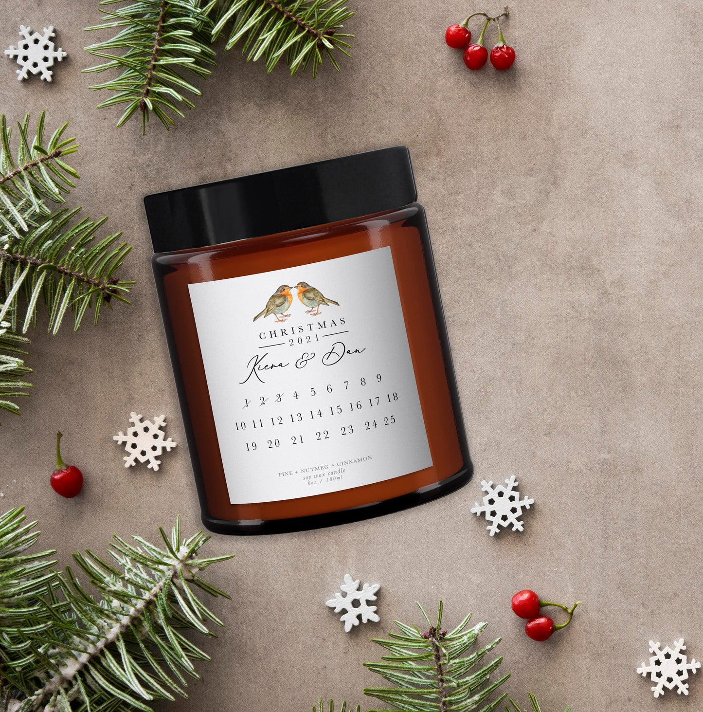 Advent Calendar Christmas Candle, Personalised Couples Candle, Aromatherapy Candle,Advent Calendar Candle, Personalised, Christmas Gift