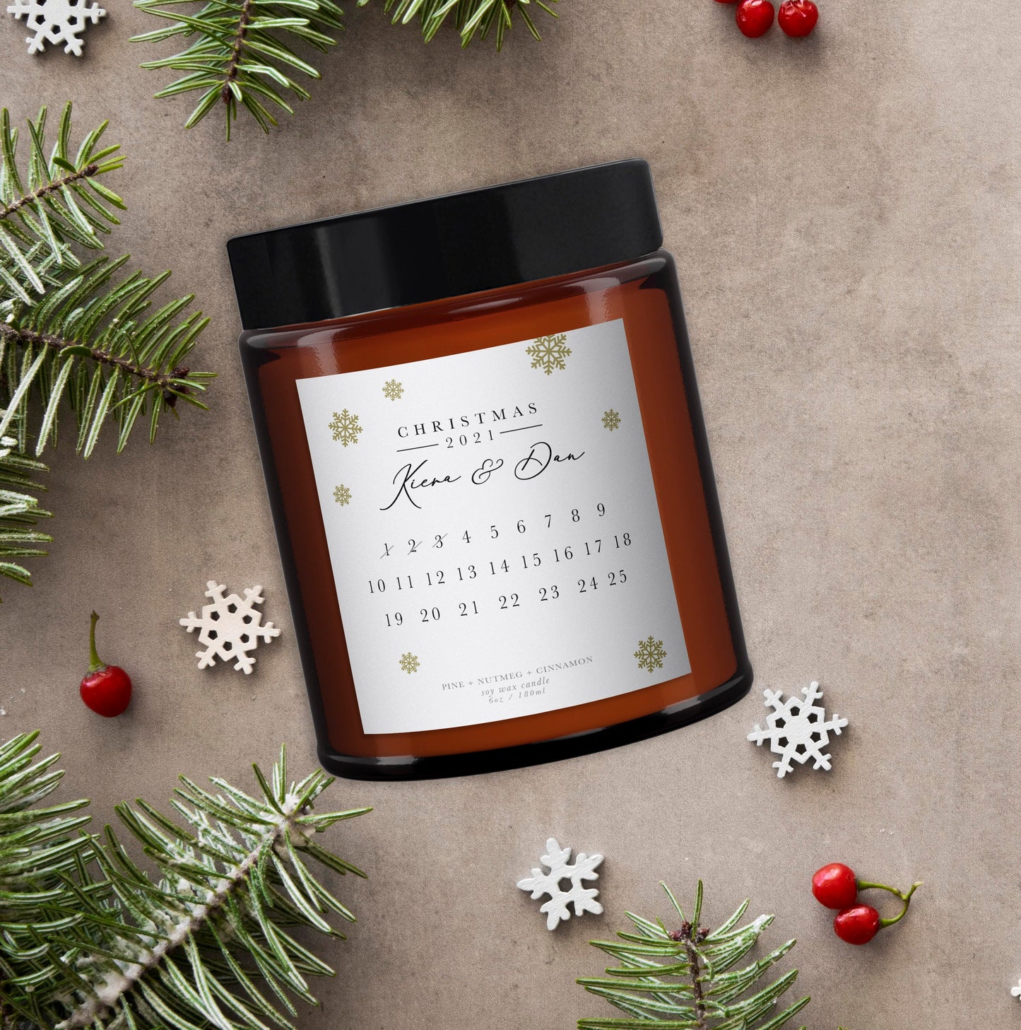 Advent Calendar Christmas Candle, Personalised Couples Candle, Aromatherapy Candle,Advent Calendar Candle, Personalised, Christmas Gift