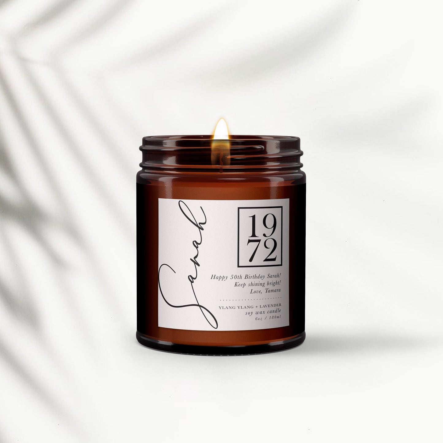 Any Year Birthday Personalised Aromatherapy Candle Gift, 18th, 25th, 30th, 50th, 60th, Birthday Gift for Friend, Birthday Gift for Her