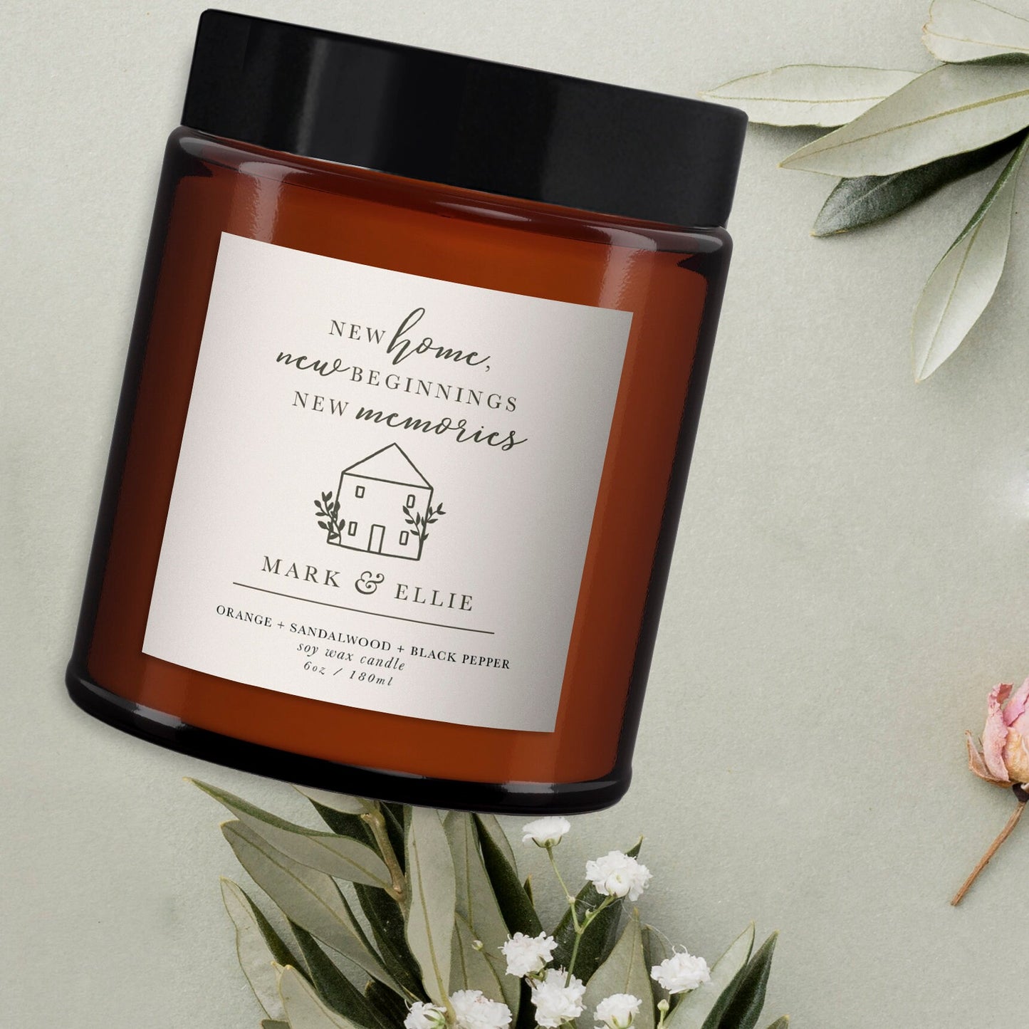 New Home Personalised Candle Gift, House Warming Gift, First Home, Pure essential oil soy wax candle, moving in present