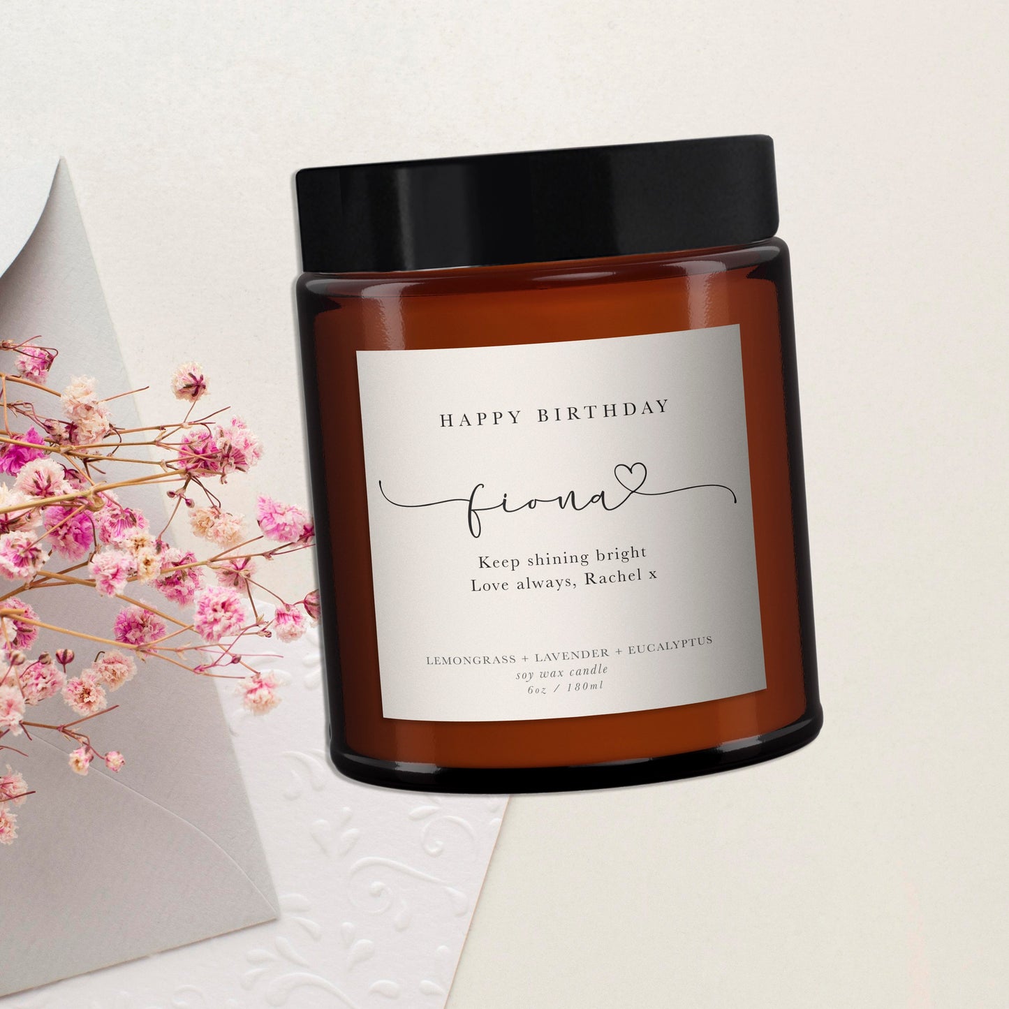 Personalised Birthday Aromatherapy Candle Gift, Birthday Gift for Friend, 50th, 40th, 21st, 60th, 70th, Birthday Gift for Her, Present