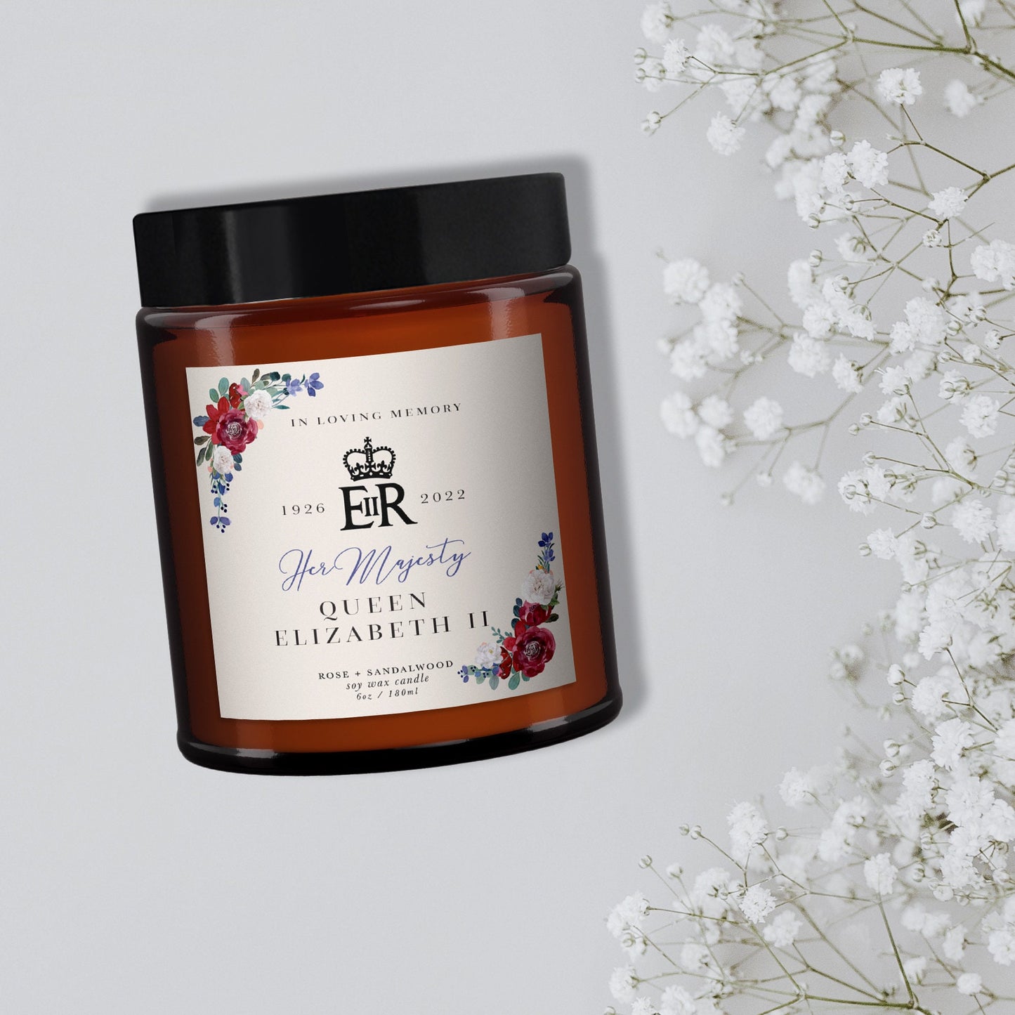 Queen Elizabeth ll Remembrance Candle, Limited Edition, Queen Remembrance Candle, Her Majesty Remembrance Candle