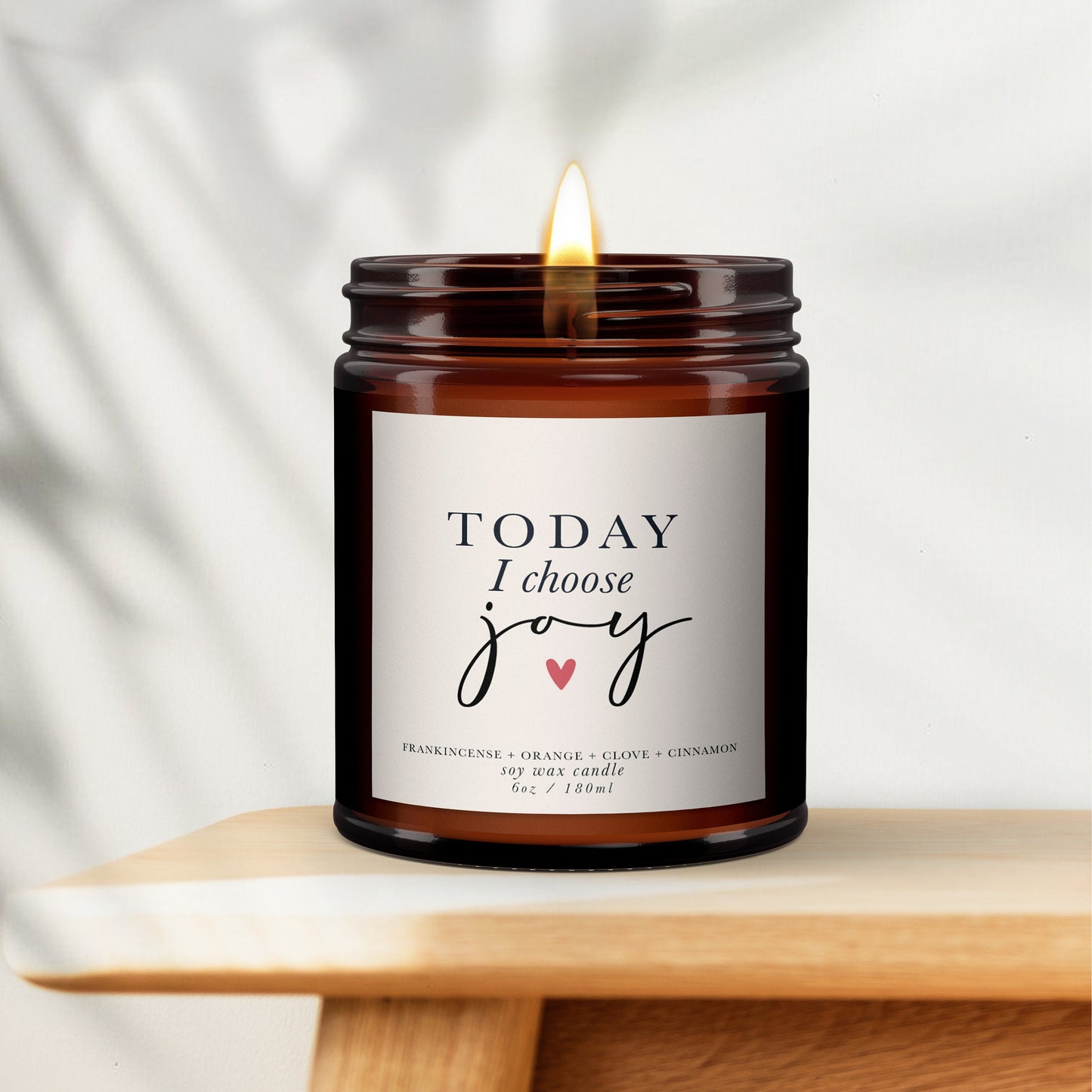 Choose Joy affirmation, all natural aromatherapy candle, minimal decor, thoughtful gift, meditation, soy wax candle