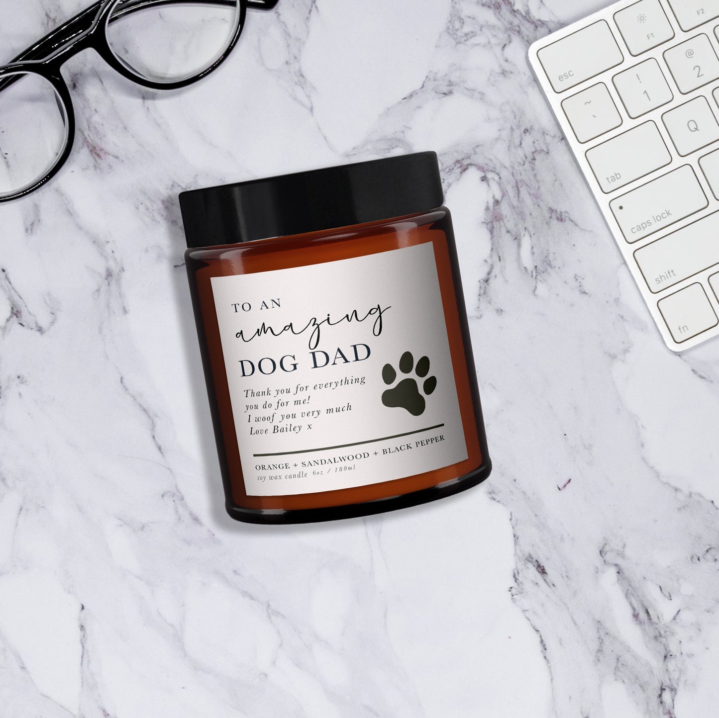 Dog Dad Candle Gift, Pure Essential Oils, Aromatherapy, Gift from Dog, Pet Gift, Dog Dad, Present from dog, Christmas, Doggy Dad