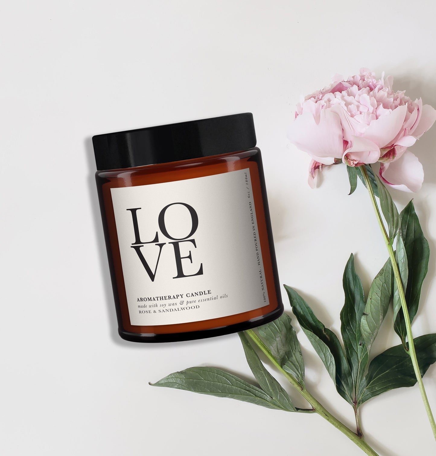 Love Aromatherapy Candle, Essential Oils, Statement, Art, Typography, Minimal Decor, Christmas, Birthday, Friend