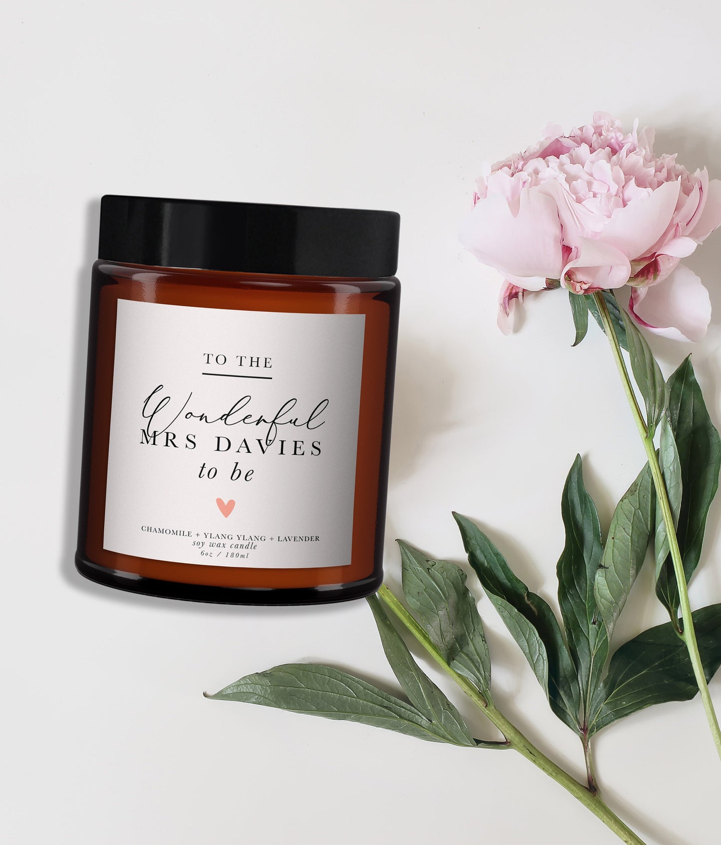 Bride to be Personalised Candle Gift, Gift for Bride to be, Any Surname, Hen party gift, Bridal Shower Gift, Fiance, Essential Oil Candle,