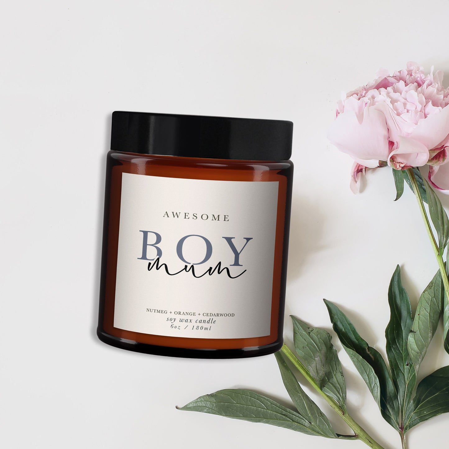 Awesome Boy Mum, Personalised Aromatherapy Candle Gift, Mum of Boys, Mother's Day, Birthday, Pure essential oil soy wax candle