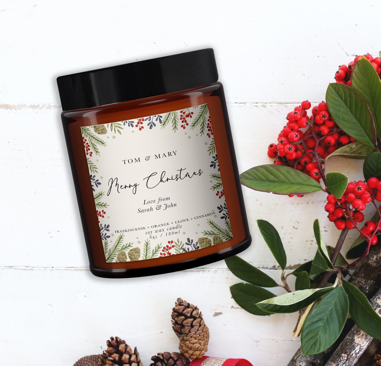 Christmas Personalised Candle, Pure essential oils, Aromatherapy Candle, Christmas Present, gift, Neighbour, Colleague, Boss, Carer