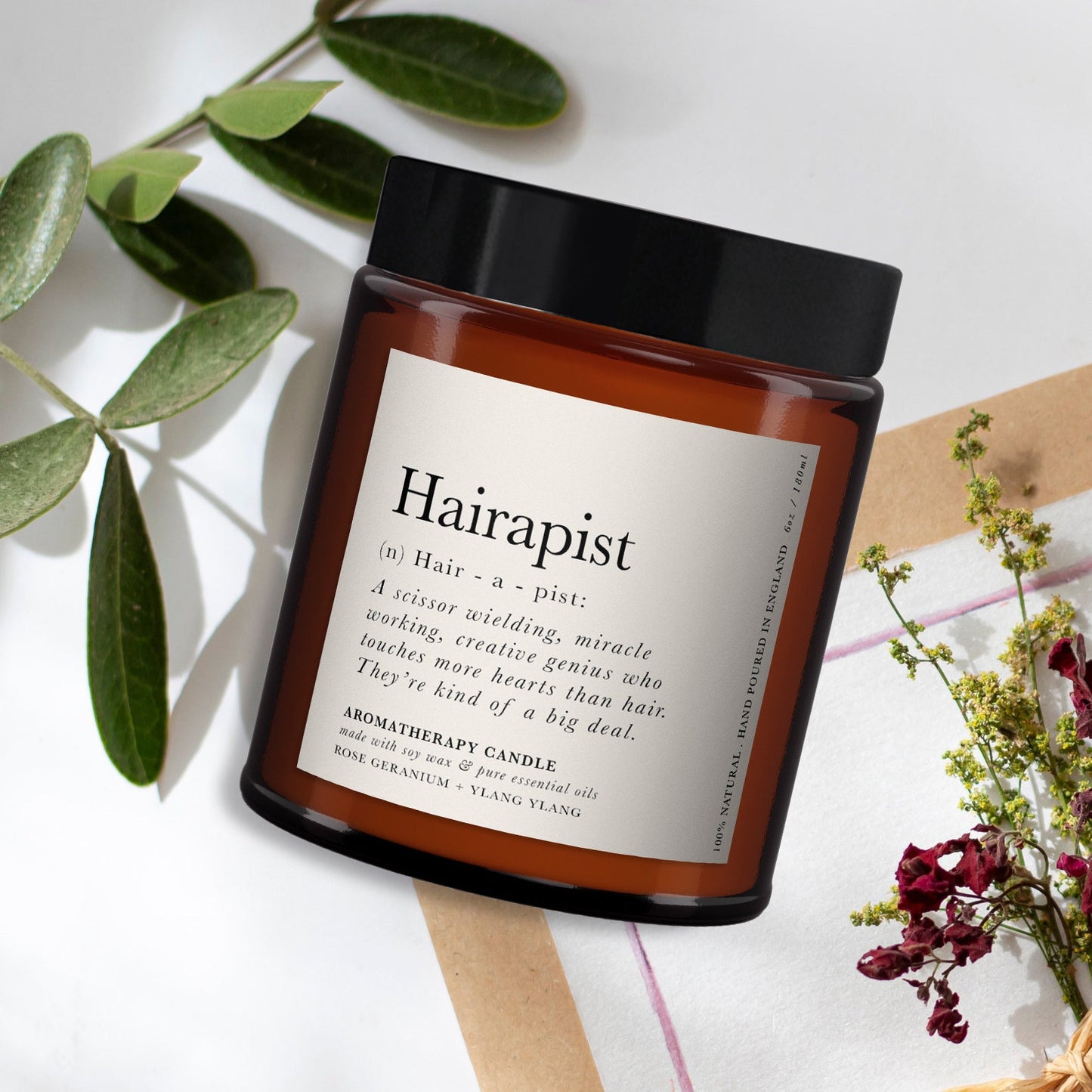 Hairdresser Aromatherapy Candle Gift, Gift for Hairdresser Hairapist, Birthday, Christmas Gift, Pure essential oil soy wax candle