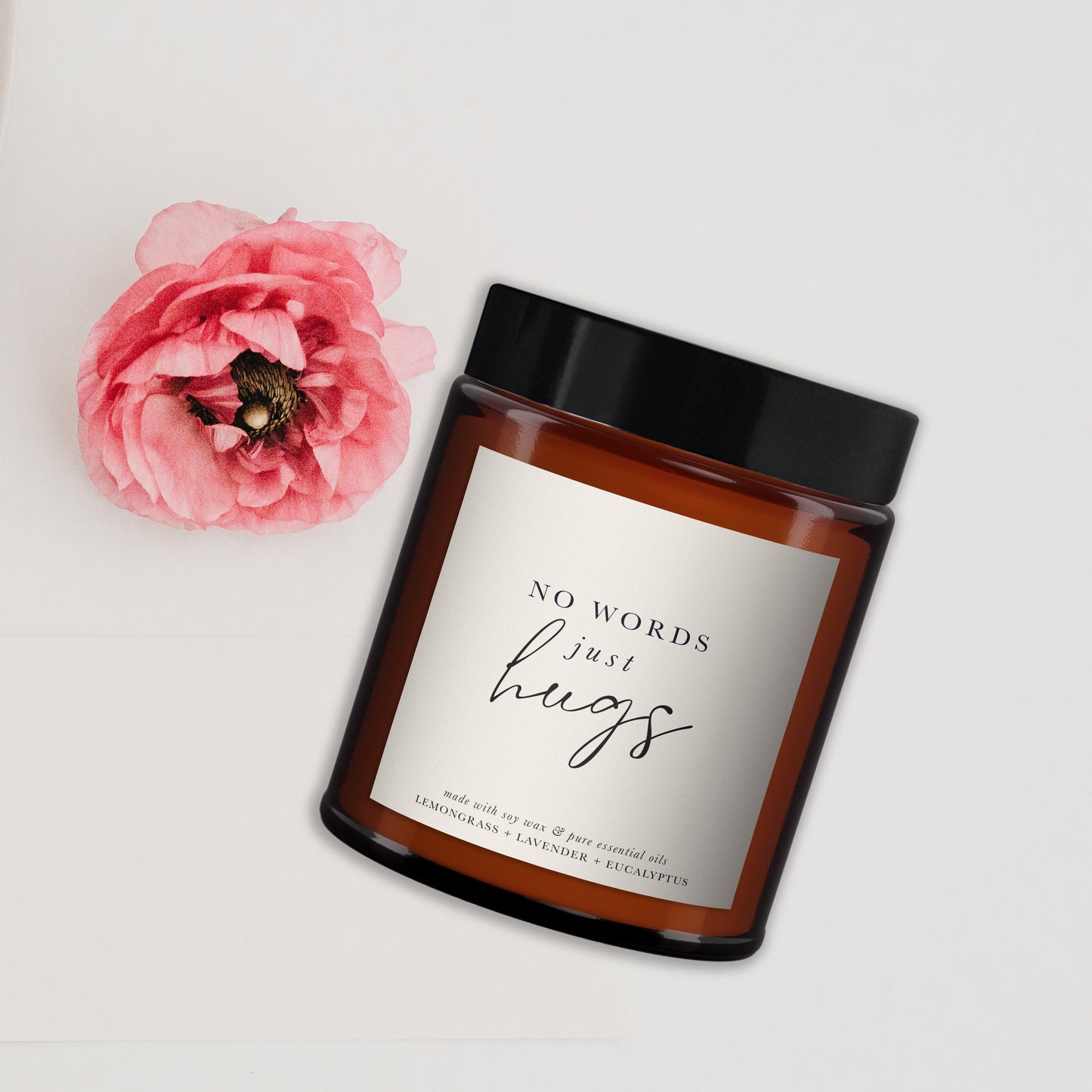 Just Hugs Aromatherapy Candle, Supportive gift, Thinking of you gifts, Pure essential oil soy wax candle, Thoughtful gift