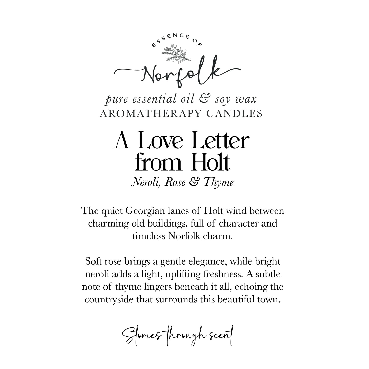 A Love Letter from Holt Neroli, Rose & Thyme Soy Wax Candle