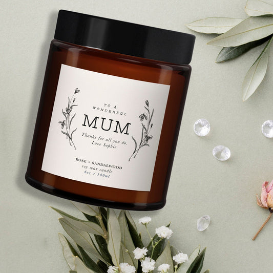 Personalised Candle, Gift for Mum, Mum Birthday Gift, Pure essential oil soy wax candle, message candle, amazing mum gift,gift for mum