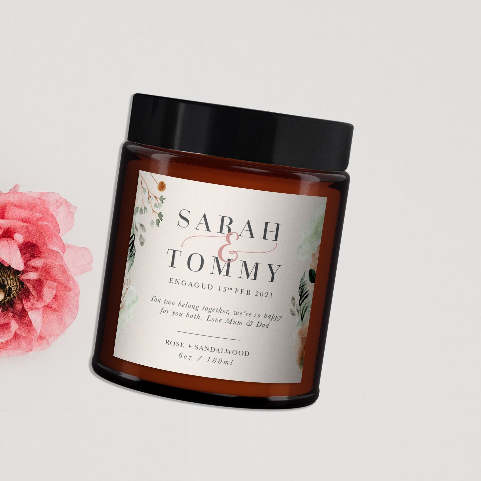 Engagement Gift, Personalised Engagement Candle Gift for Couples, Engagement Gifts, Friend Engagement Gift, 100% Natural Aromatherapy Candle