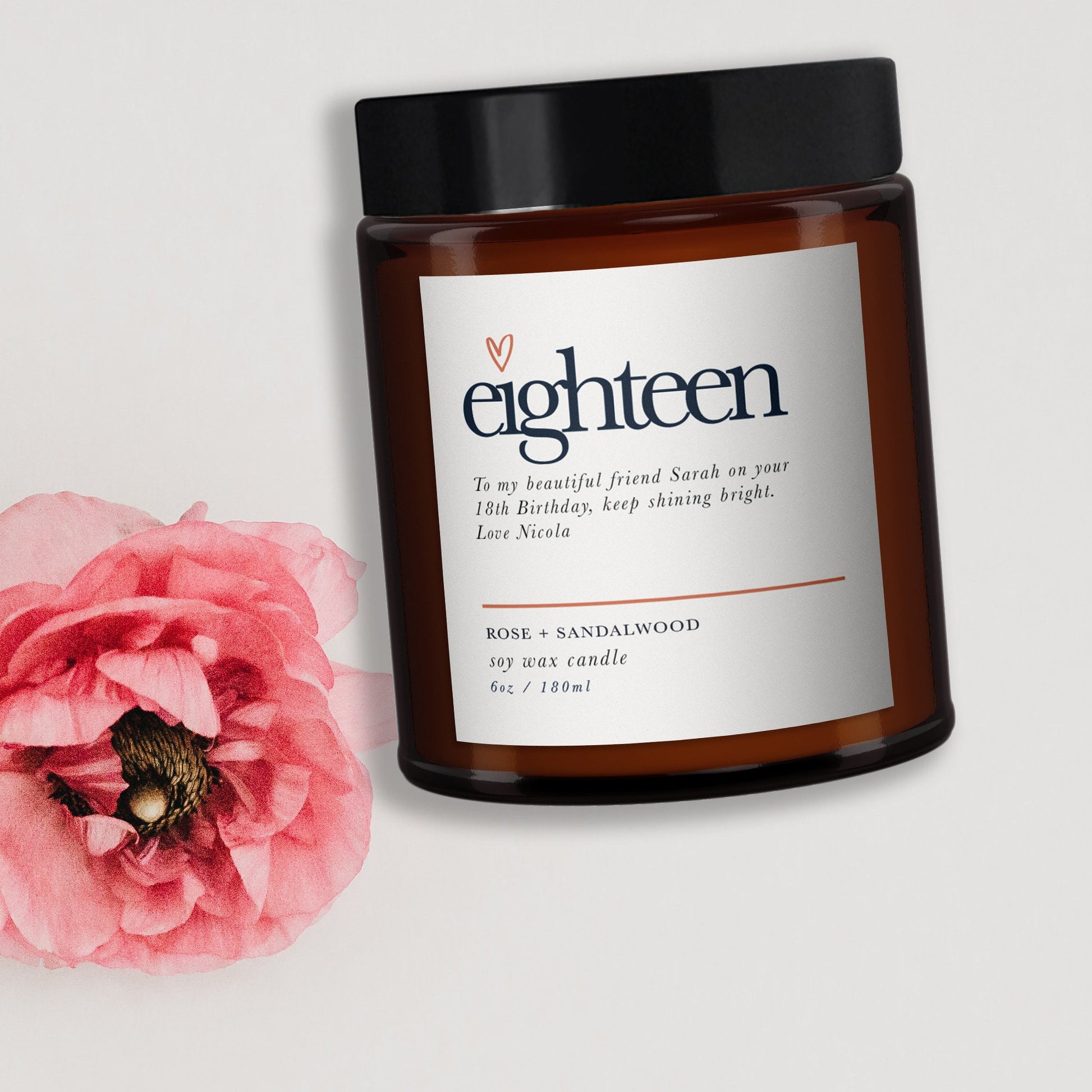 18th Birthday Personalised Aromatherapy Candle, 18th Birthday gift, Candle, daughter, friend, Niece, Birthday Gift for Her