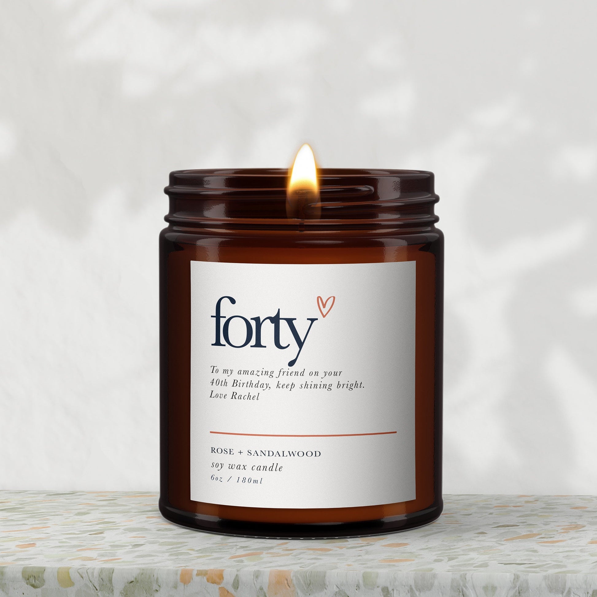 40th Birthday Gift, Aromatherapy Candle, Essential oils, Soy wax, Birthday Gift for Friend, Birthday Gift for Her, Natural, Wellbeing Gift