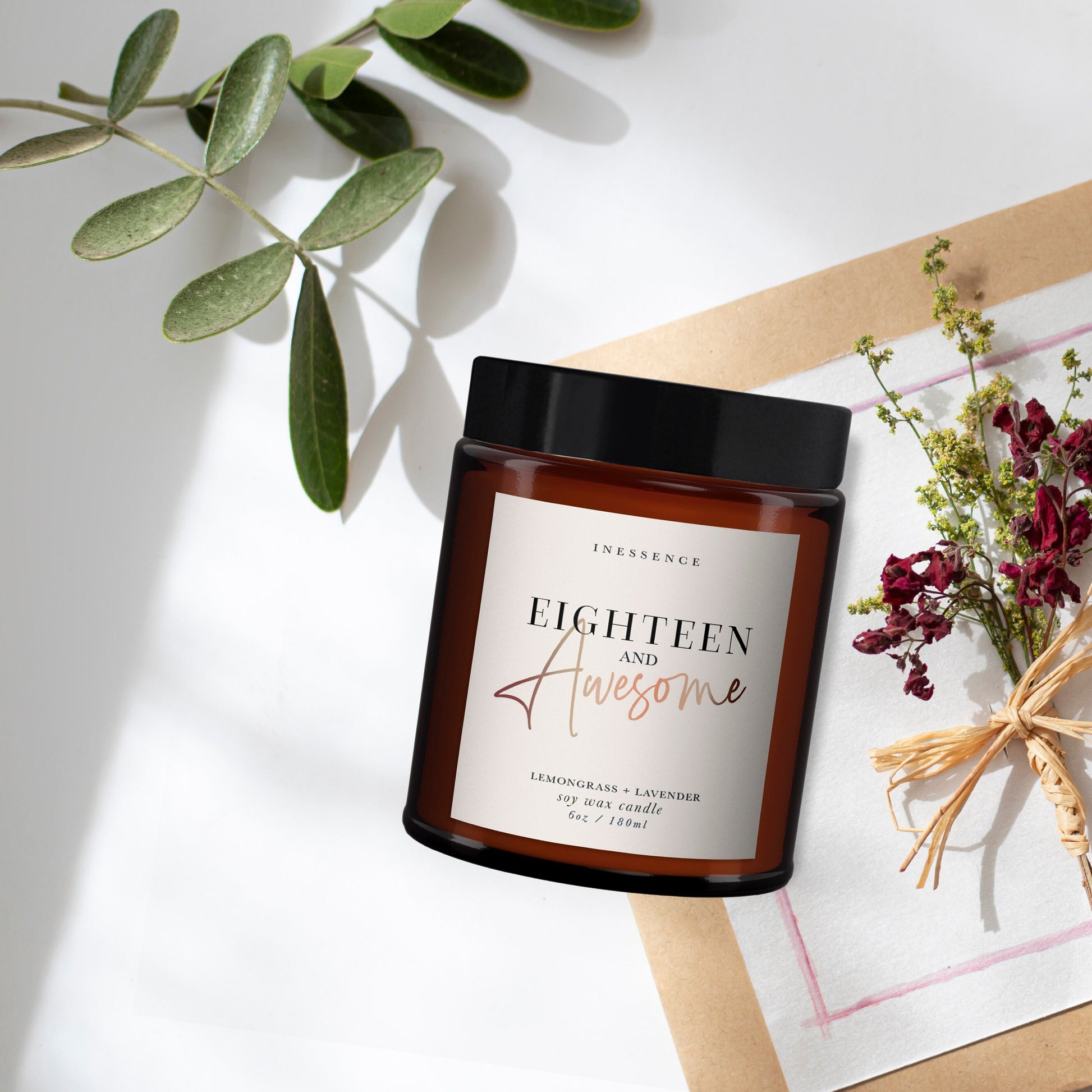 18th Birthday Candle Gift, Personalised Aromatherapy Candle, Pure Essential Oils, Wellbeing, Birthday Gift for Friend, Birthday Gift for Her