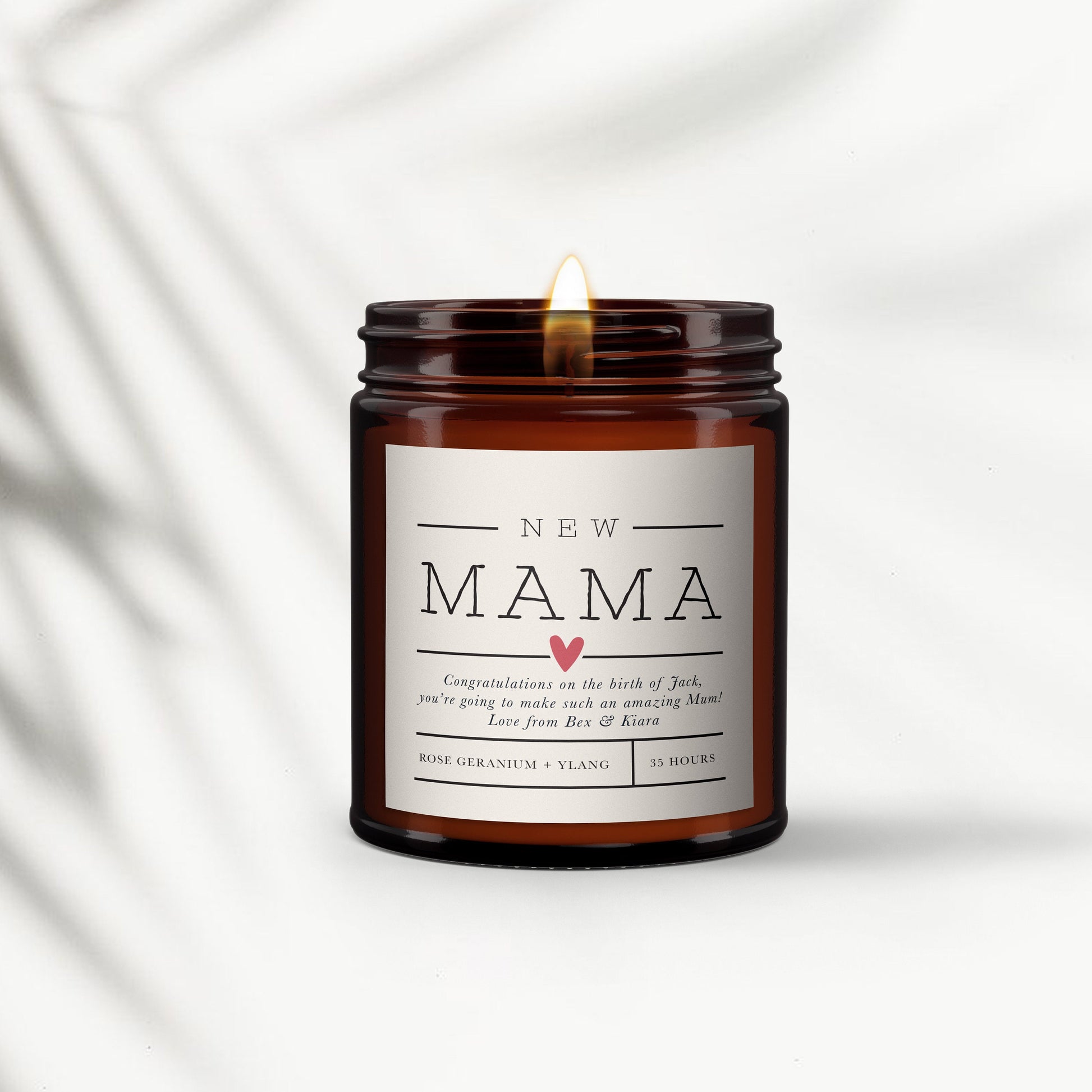 New Mum personalised all natural candle, New Mum Gift, new baby gift, all natural, new mum gift candle, message candle, gift for new mum