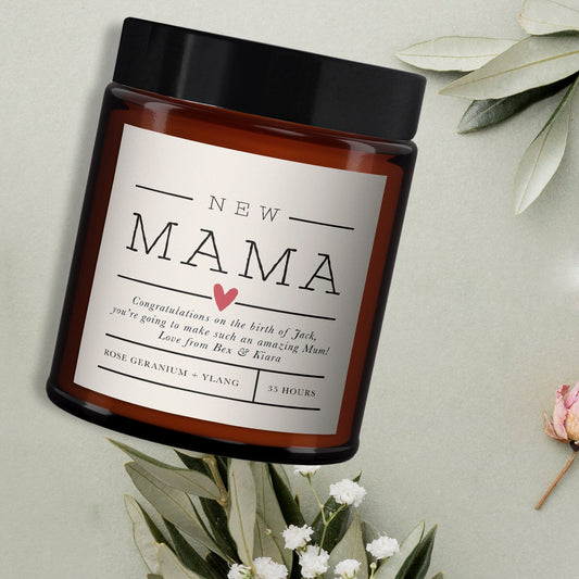 New Mum personalised all natural candle, New Mum Gift, new baby gift, all natural, new mum gift candle, message candle, gift for new mum