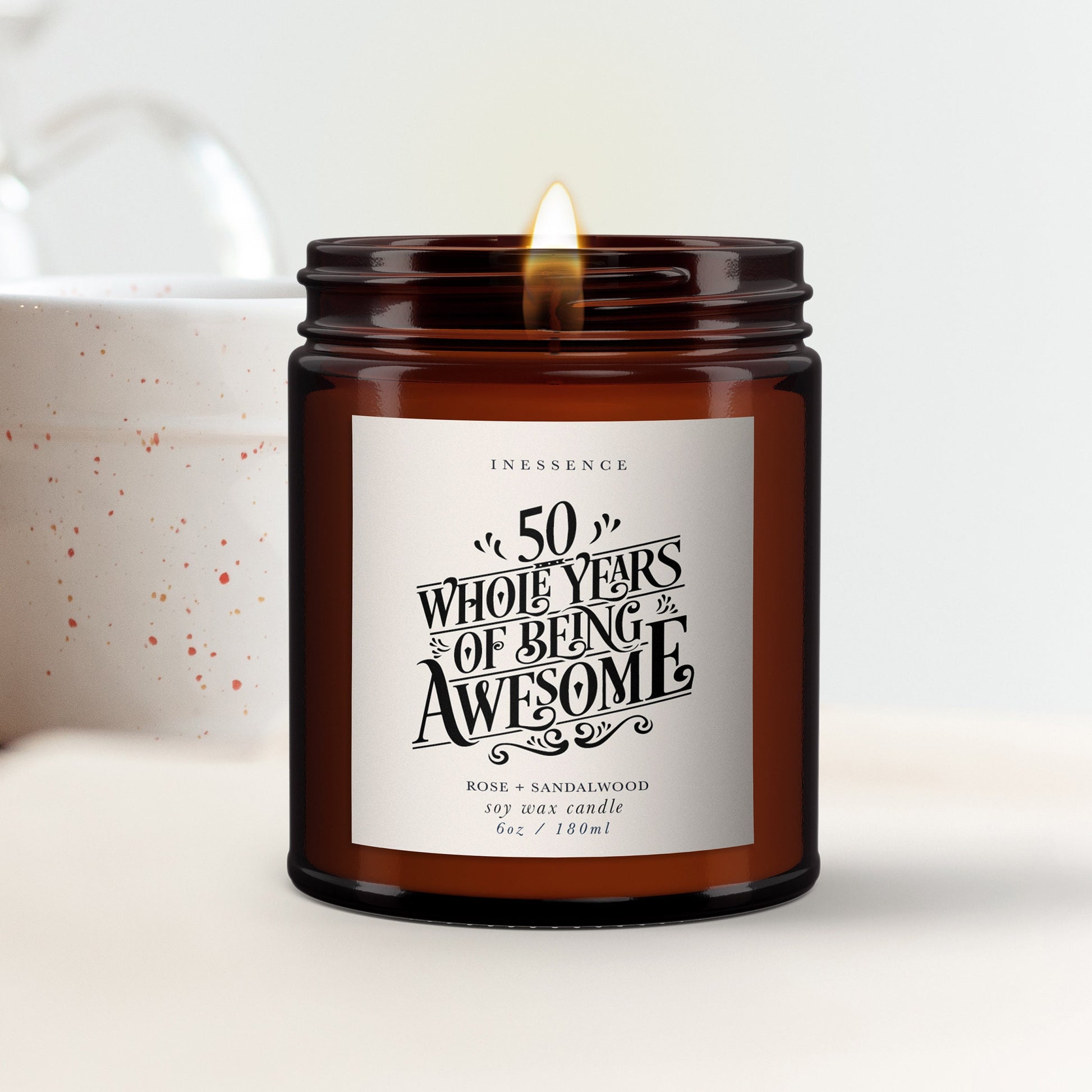 Personalised 50th Birthday Aromatherapy Candle, 30th Birthday gift, Candle, Daughter, Gift for Friend, Birthday Gift for Her