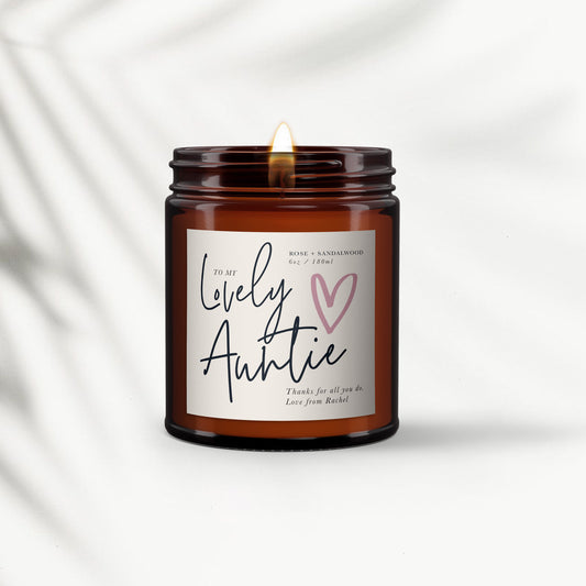 Birthday Gift For Auntie, Personalised Gifts for Her, Auntie Personalised Candle, Aunt Birthday Gift, Essential oil soy wax candle