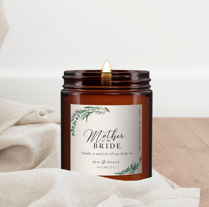 Mother of the Bride Personalised Candle, Pure Essential Oil Candle, Mother of the Bride Gift, Gift for Mother of the Bride