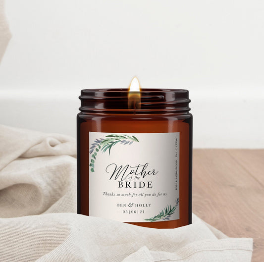Mother of the Bride Personalised Candle, Pure Essential Oil Candle, Mother of the Bride Gift, Gift for Mother of the Bride