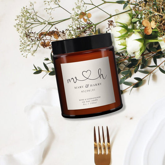 Personalised Wedding Favour, Wedding favours, Custom Favours, All Natural Pure Essential Oil, scented candles, Table settings, Wedding gifts