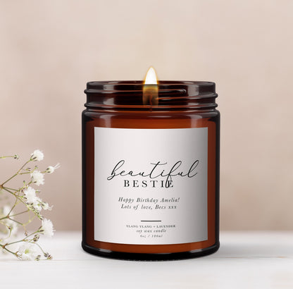 Personalised Scented Candle, Birthday Gift for Friend, Birthday Gift for Her, Aromatherapy Candle Gift, All Natural, Essential Oil Candle
