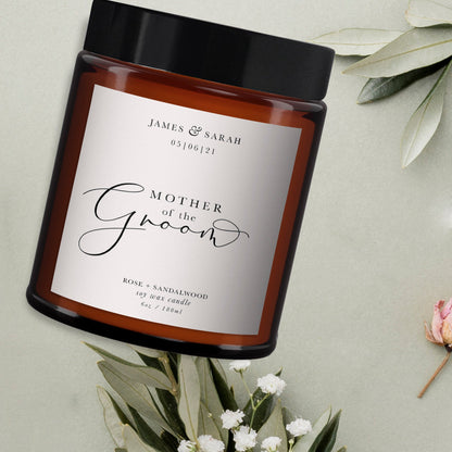 Mother of the Groom Personalised Candle, Pure Essential Oil Candle, Mother of the Groom Gift, Gift for Mother of the Groom, Family wedding