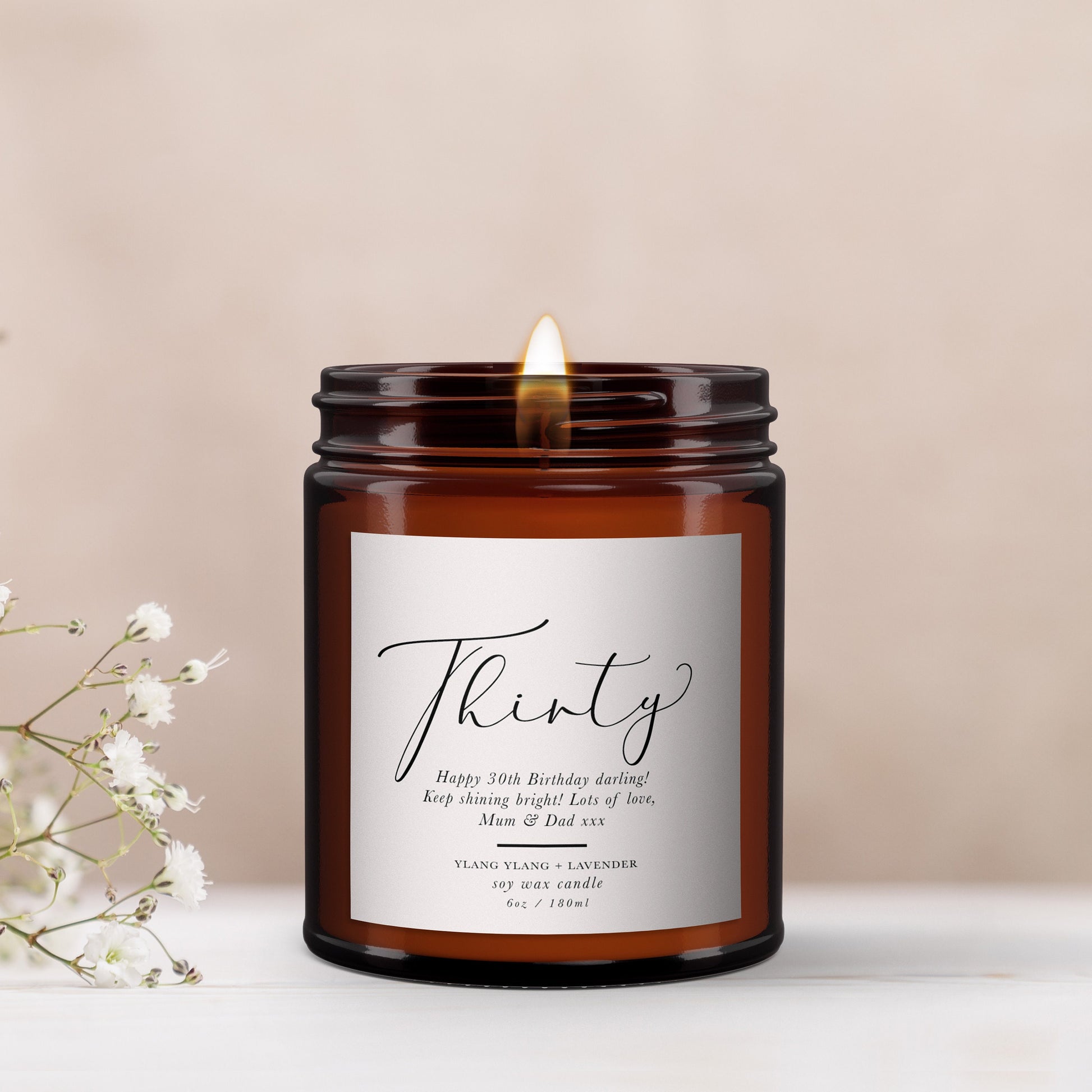 30th Birthday Gift, Aromatherapy Candle, Essential oils, Soy wax, Birthday Gift for Friend, Birthday Gift for Her, Natural, Wellbeing Gift