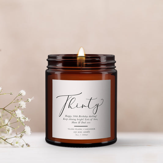 30th Birthday Gift, Aromatherapy Candle, Essential oils, Soy wax, Birthday Gift for Friend, Birthday Gift for Her, Natural, Wellbeing Gift