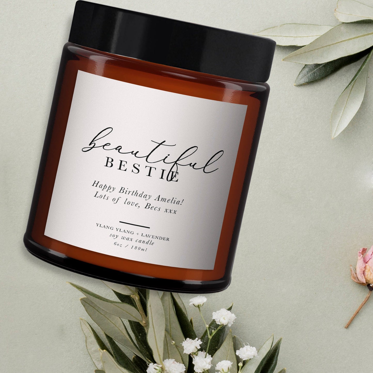 Personalised Scented Candle, Birthday Gift for Friend, Birthday Gift for Her, Aromatherapy Candle Gift, All Natural, Essential Oil Candle