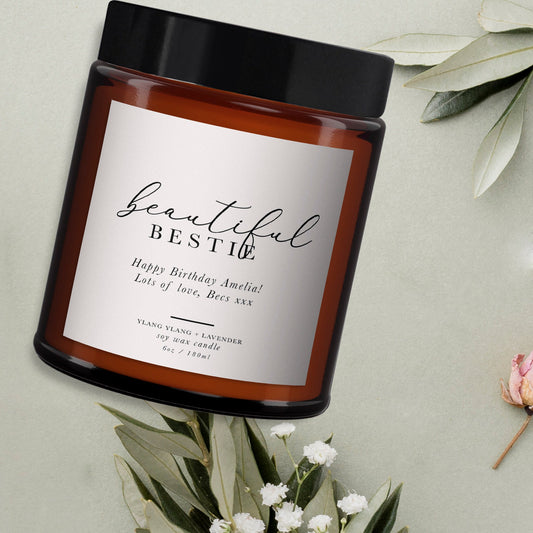 Personalised Scented Candle, Birthday Gift for Friend, Birthday Gift for Her, Aromatherapy Candle Gift, All Natural, Essential Oil Candle