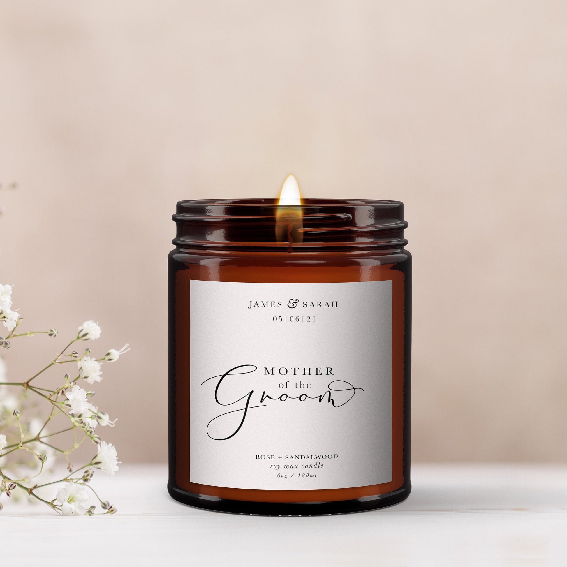 Mother of the Groom Personalised Candle, Pure Essential Oil Candle, Mother of the Groom Gift, Gift for Mother of the Groom