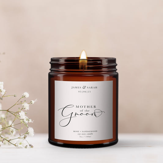 Mother of the Groom Personalised Candle, Pure Essential Oil Candle, Mother of the Groom Gift, Gift for Mother of the Groom