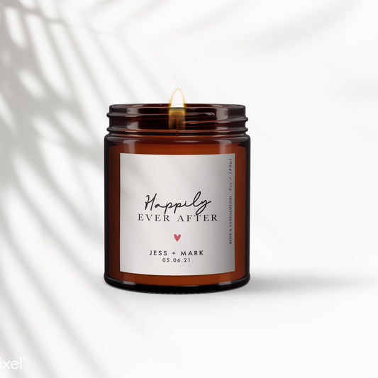 Personalized Wedding Candle Favors: Essential Oil Soy Wax Candle
