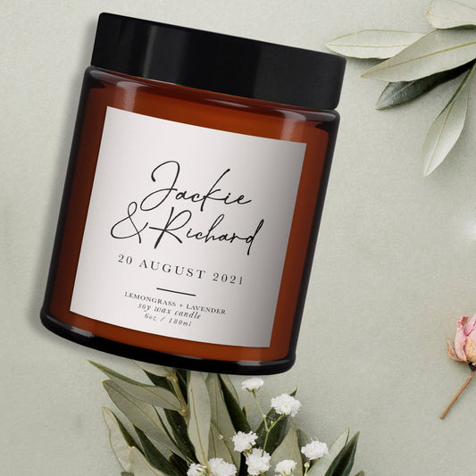 Personalised Wedding Candle, Wedding favours, Custom Favours, All Natural Pure Essential Oil, scented candles, Table settings, Wedding gifts
